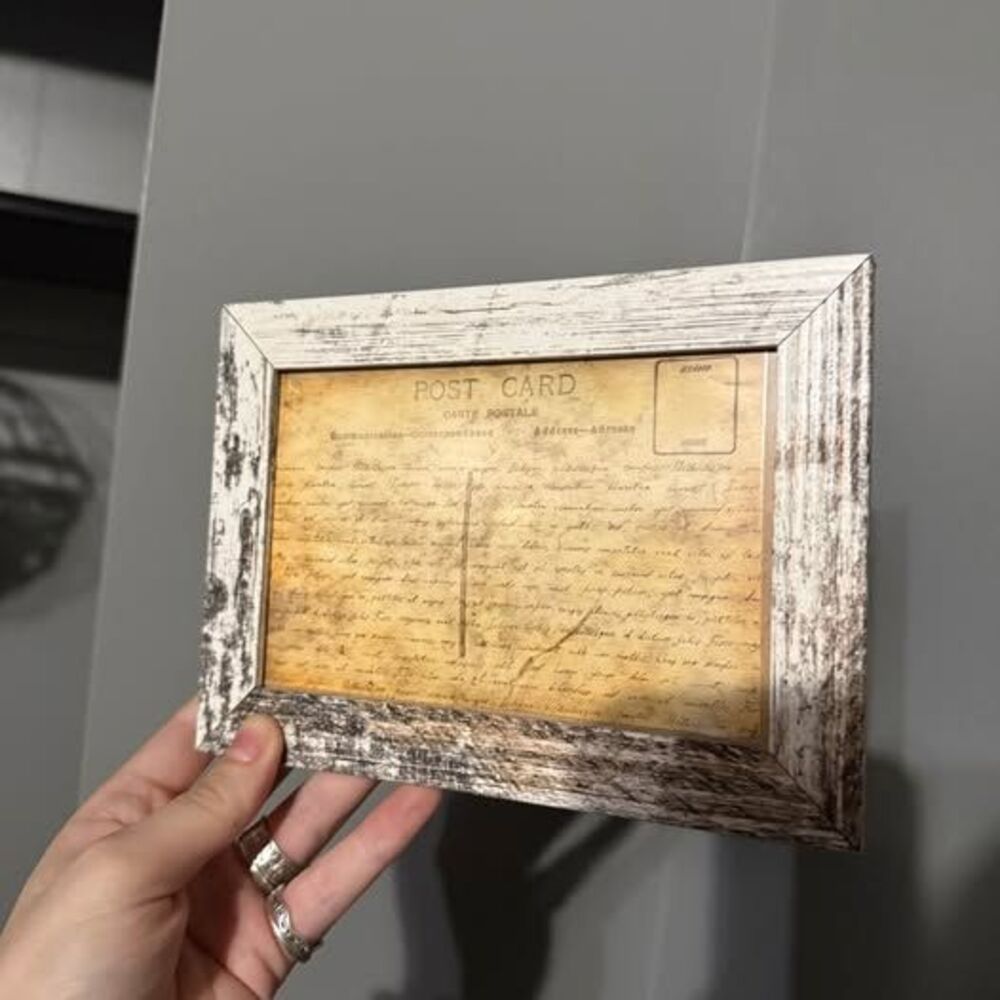 Distressed White Vintage Postcard Picture Frame farmhouse boho